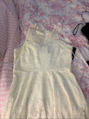 City Studio Ivory Lace Sleeveless Dress